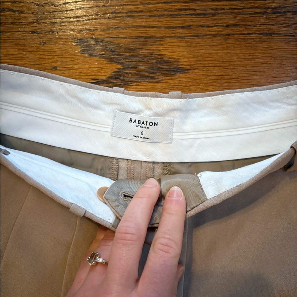 Babaton Beige mini Pleated Trouser Shorts